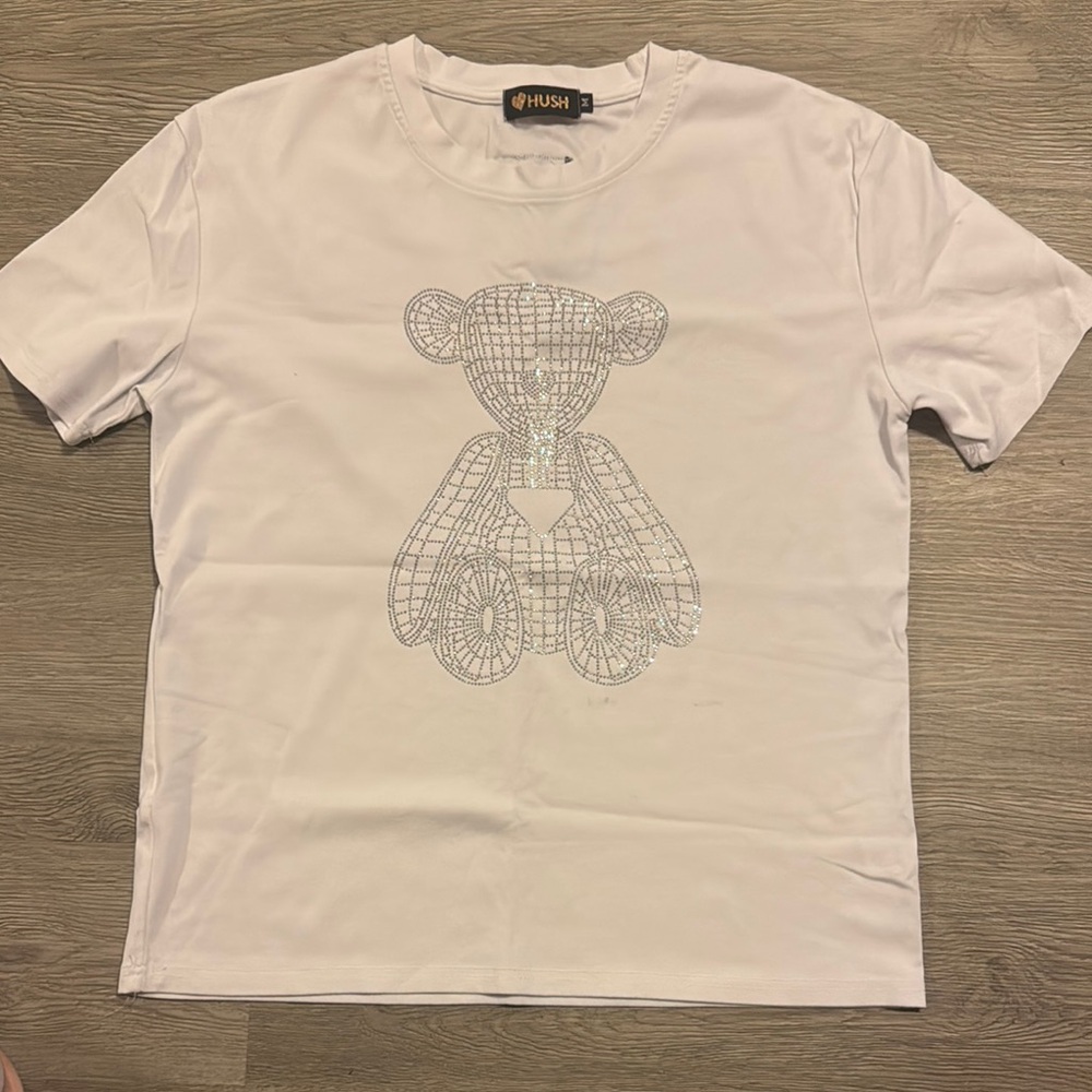 White T-Shirt with Bear Design